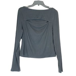 7 For All Mankind Front Cut Out Long Sleeve Blouse